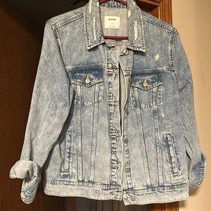 Old Navy distressed jean jacket XL